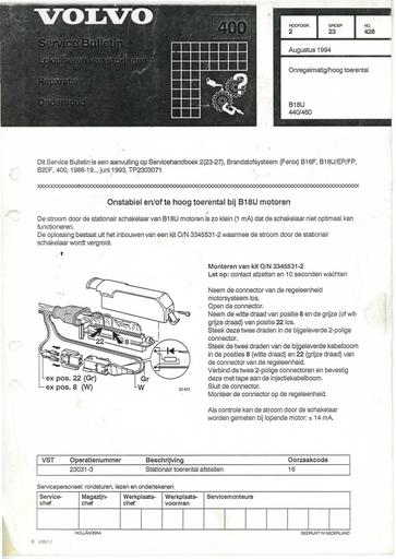 440,460 Bulletin Toerental B18U Aug'94