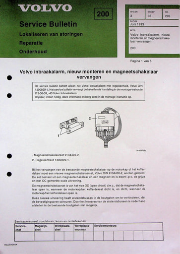 Service Bulletin Reparatie Inbraakalarm 90
