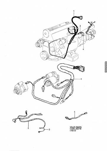 D20, D24 Kabelboom motor versnelling
