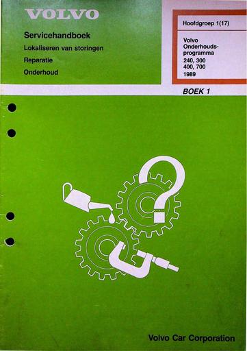 240, 300, 400, 700 Onderhoud '89