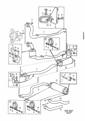 B19E, B21E, B23E Turbo Uitlaatsysteem