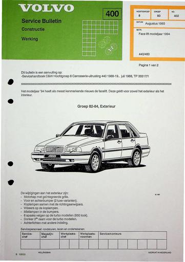 Bulletin 440, 460 Facelift 1994 Aug'93