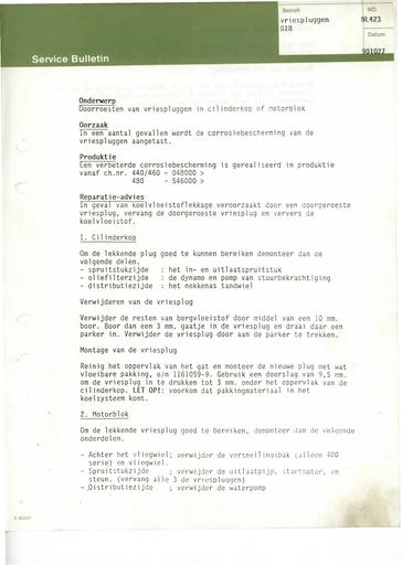 400 Bulletin Vriespluggen B18 Jan'90