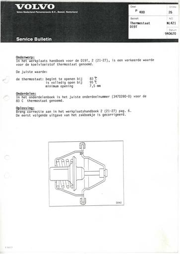 400 Bulletin Thermostaat D19T Juni'94