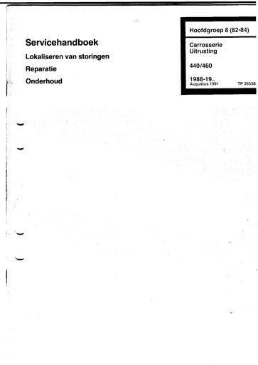 Manual 440, 460 Storingen Carrosserie Aug'91