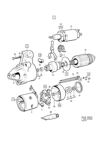 4 cilinder Startmotor Hitachi