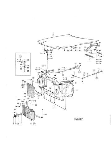 Front compleet, motorkap