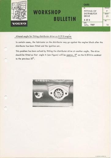 Bulletin Montage Ontsteking op B20B Mrt '69 (Engels)
