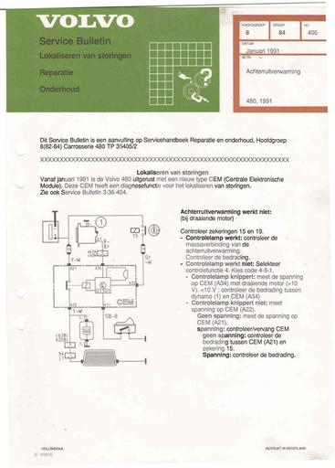 Bulletin 480 Achterruitverwarming Jan'91