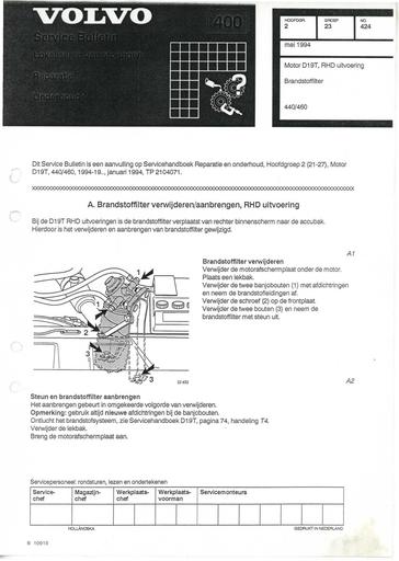 440, 460 Bulletin Brandstoffilter D19T Mei'94