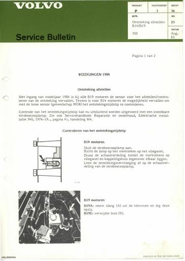 Bulletin Ontsteking Afstellen B14, B19A