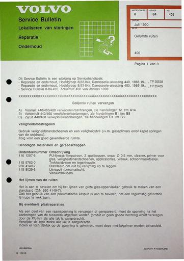 Bulletin 400 Gelijmde ruiten Jul'90