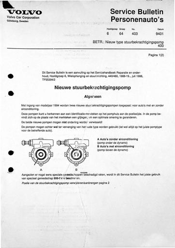 Bulletin 400 Pomp Stuurbekrachtiging Jan'94