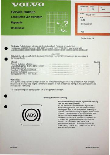 Manual 400 ABS Storingzoeken Mrt'91