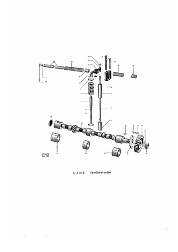 Nokkenas en klepmechanisme B16A en B16B