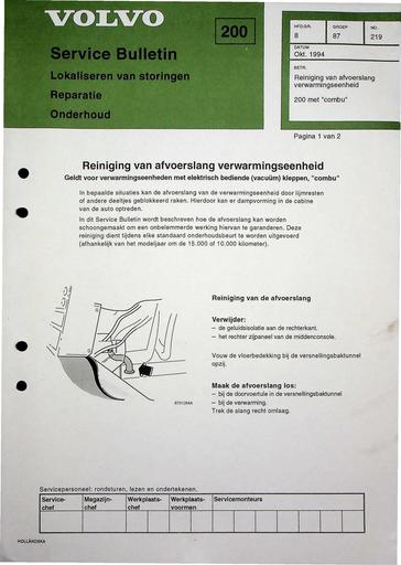 Bulletin 200 Afvoerslang verwarming Okt'94