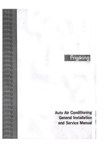 Frigiking general instruction and service manual