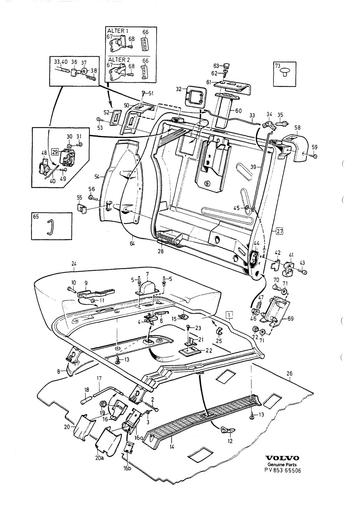 Achterbank rechts 5 drs  1989
