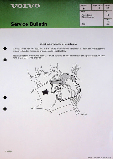 Service Bulletin Slecht laden accu dieselmotoren