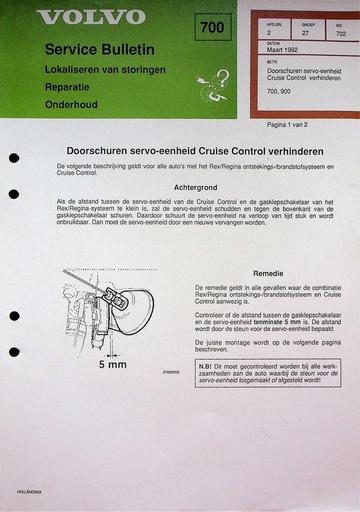 700 900 Doorschuren Servo Cruise Control '92
