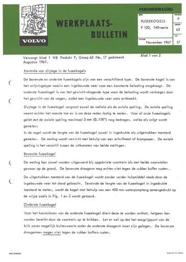 Bulletin Slijtage fuseekogels 120, 140 Nov'67