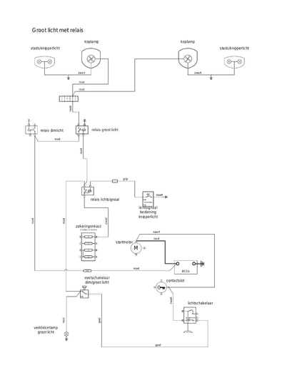 E schema groot licht met relais