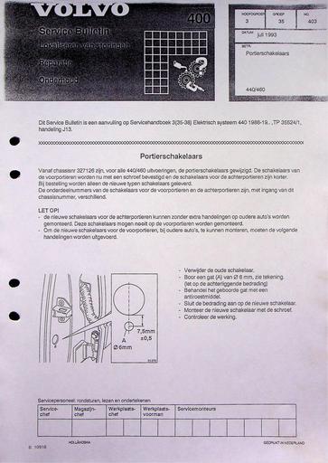 Bulletin 440, 460 Portierschakelaar Juli'93