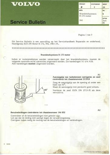 Bulletin Brandstofsyst B172