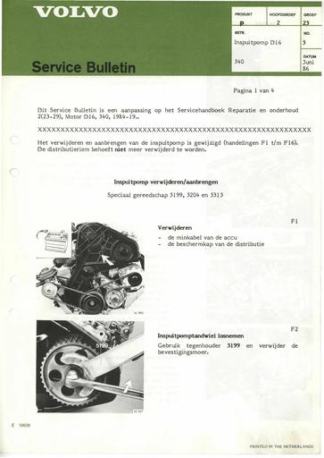 Bulletin Inspuitpomp D16 '86