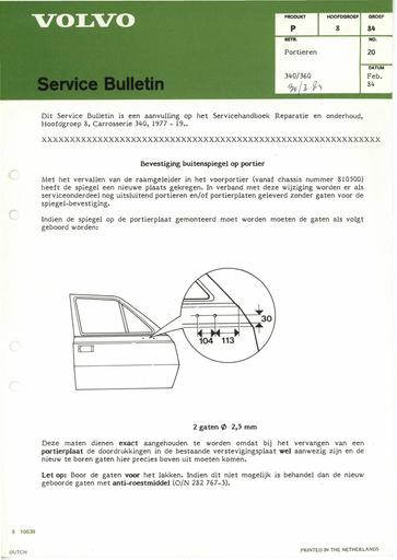 Bulletin Buitenspiegels 340, 360 '84
