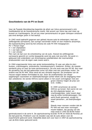 Geschiedenis PV en Duett