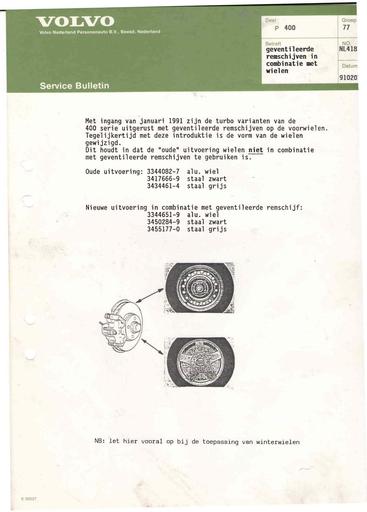 Bulletin 400 Geventil  Remschijf Febr'91
