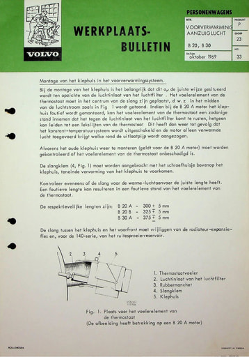 Bulletin Voorverwarming lucht B20, B30 '69