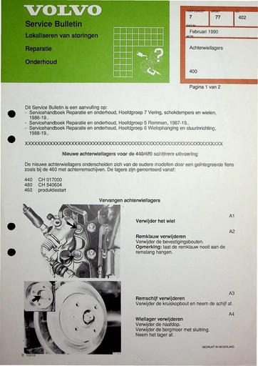 Bulletin 400 Achterwiellagers Febr'90