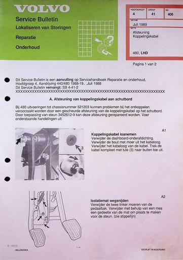 Bulletin 480 Afsteuning kop kabel Juli'89