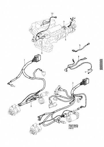 B27, B28 Kabelboom motor versnelling