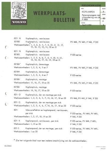 Bulletin Koplamp 444, 445, 210, 544, 120, 130, 220, 142, 144