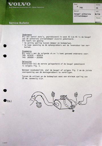 740 Beugel uitlaatdemper '89