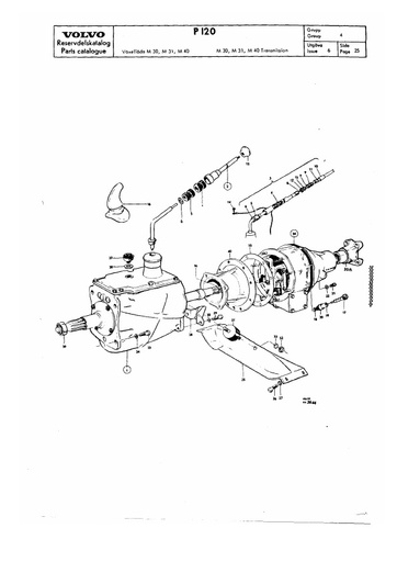 Versnellingsbak M30, M3, M40 bediening, ophanging en overdrive
