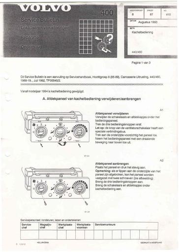 Bulletin 440, 460 Kachelbediening Aug'93