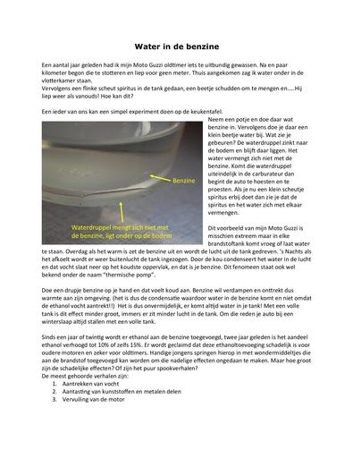Water in de benzine