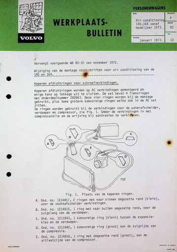 Bulletin Montage Airco wijzigingen 140 '73