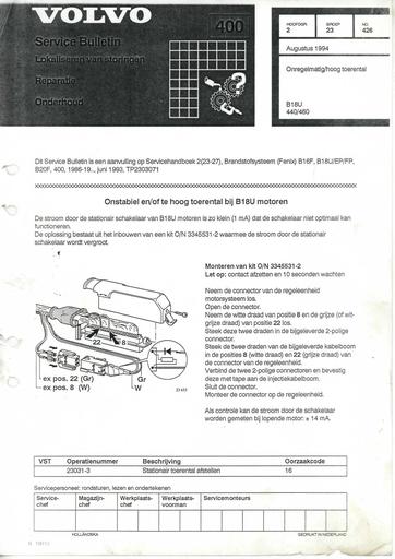440, 460 Bulletin Toerental B18U Aug'94