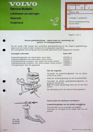 760GLE, D24T Gasklepbediening '84