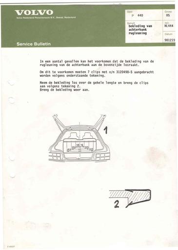 Bulletin 440 Bekleding achterbank Dec'90