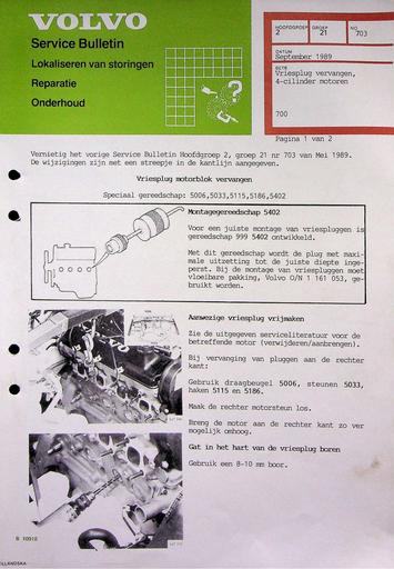 700 Vriesplug vervangen 4 cyl '87