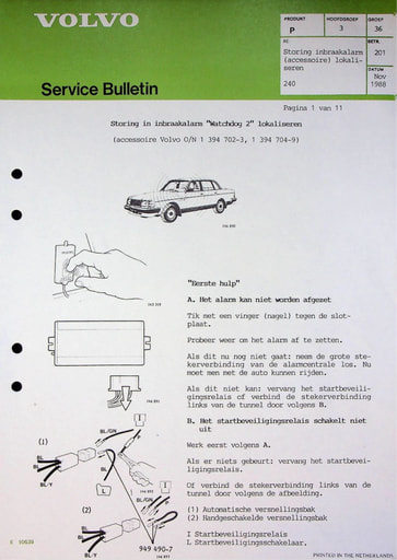 Service Bulletin Storing Inbraakalarm 87 90
