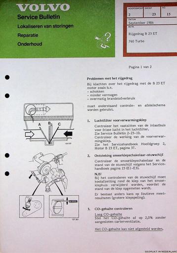 Bulletin 760 Turbo Rijgedrag B23ET '84