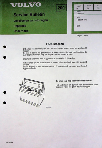 Service Bulletin Face lift Accu 90 91