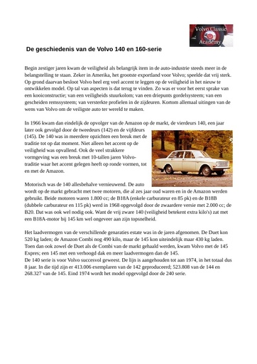 Geschiedenis 140 en 160 serie